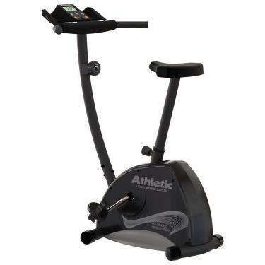 Imagem de Bicicleta Ergométrica Vertical Athletic Advanced Magnetron 8 Níveis Magnéticos 140kg Uso Doméstico Monitor 16 Funções