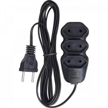 Imagem de Extensão Tripla 2 X 0,75 x 3,0M Preta MEGATRON