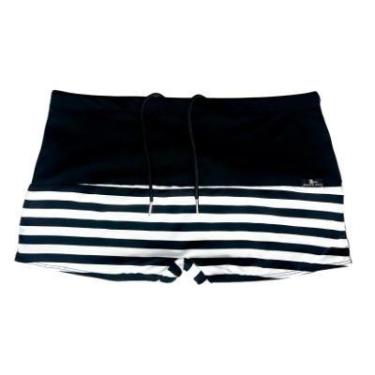 Imagem de Sunga adulto boxer  preto e listra preto com branco - Bim Beachwear, P