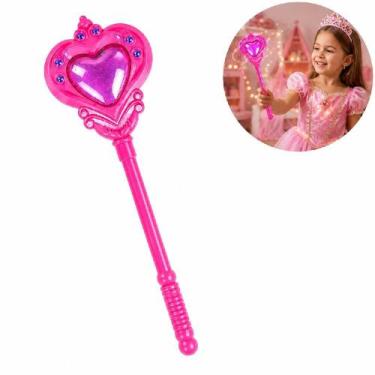 Imagem de Varinha Magica Infantil Brinquedo Princesas Musical Conto Fadas Encant