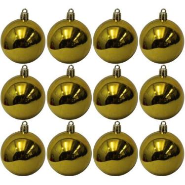 Imagem de Bolinha de Natal Lisa c/ 12 Peças 6cm- DOURADO/OURO - CHIBRALI