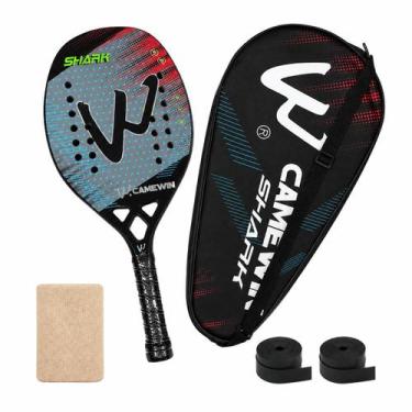 Imagem de Raquete Beach Tennis Camewin Fibra de Carbono 3K, Shark grey