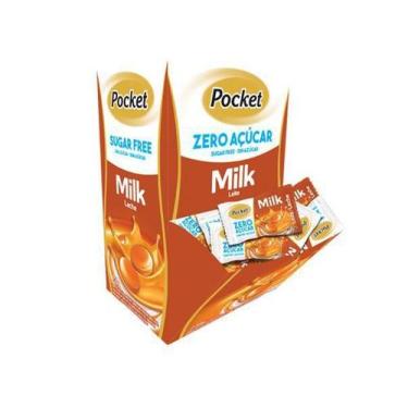 Imagem de Display 100 Unidades Bala Pocket Sabor Milk Zero Adição De Açúcar Ricl