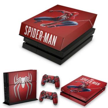 Imagem de Capa Anti Poeira E Skin Compatível Ps4 Fat - Homem Aranha Spider-Man -