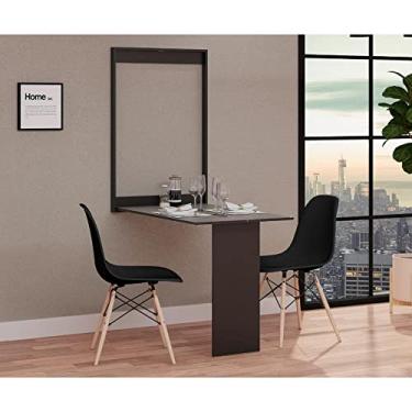 Imagem de Conjunto de Mesa Dobrável Retrátil 100cm Preta com 2 Cadeiras Eiffel - Preto