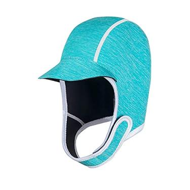 Imagem de Yajun Chapéu de mergulho de neoprene de 2 mm, chapéu de snorkel quente para o inverno, protetor de cabeça, gorro ergonômico para esportes aquáticos, azul