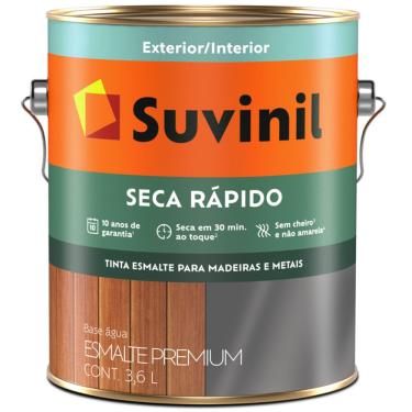 Imagem de Tinta Esmalte Brilhante Seca Rápido 3,6 Litros Branco - 53698421 - suvinil