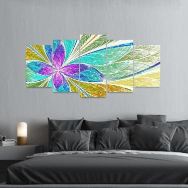 Imagem de Quadro decorativo Flor Abstrato Para Sala Quarto Escritório