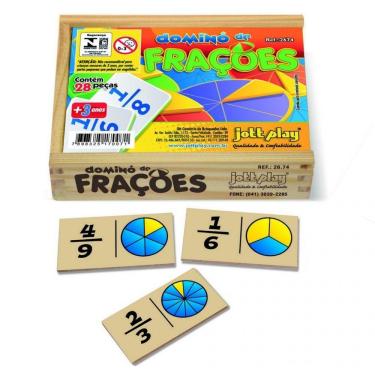 Imagem de Brinquedo Educativo Dominó De Frações 28 Peças - Jottplay