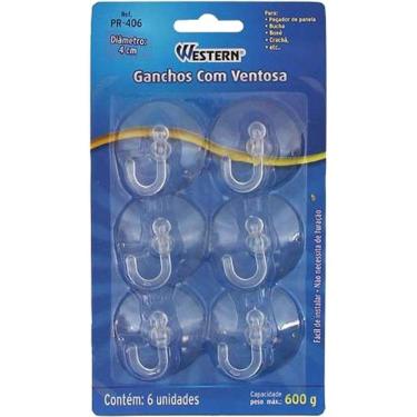 Imagem de Gancho Com Ventosa Pvc Com 06Pc Pr-406