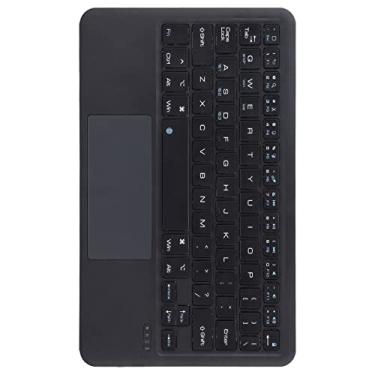 Imagem de Teclado sem fio, teclados de computador sem fio três cores disponíveis touchpad função poderosa leve portátil para Preto