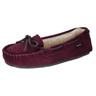 Imagem de Clarks Pantufa feminina de camur a para ambientes internos e externos, Borgonha, 10