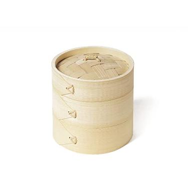 Imagem de fengny Bolinhos de vapor ao ar livre portátil pequeno vapor vapor de bambu camping piquenique panelas de cozinha compatível com tigelas Sierra