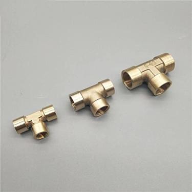 Imagem de 1/8"?1/4";?3/8";?1/2";?3/4";?1"?BSP Rosca F¨ºmea 3 Vias Tipo T de Lat?o Adaptador Encaixe de Tubo Conector Conector, 1"