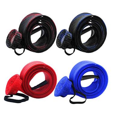 Imagem de BeeTwo Capa de varão de pesca, 4 unidades de capa protetora de luva de haste de pesca com cordão para braguilha, giro, fundição, varão de pesca marítima