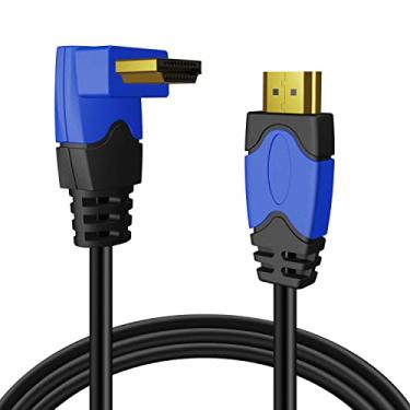 Imagem de Cabo HDMI TNP ângulo direito 90 graus – cabo HDMI de alta velocidade suporta Ultra HD 4K 2K 2160p Full HD 1080p Quad HD 1440p 3D ARC Ethernet para jogos de vídeo Xbox PS4 Apple TV HDTV projetor, 6 Feet