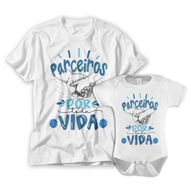 Imagem de Kit Camiseta E Body Bebe Parceiros Por Toda Vida Menino - Vidape