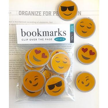 Imagem de Marcadores de livro Emoji "Clip Over The Page" – Conjunto de 30 – Emoticon em massa para crianças, meninas, meninos e adolescentes. Perfeito para presentes – Incentivos para estudantes – brindes de festa de aniversário – Incentivos de leitura
