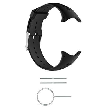 Imagem de Pulseira de silicone de substituição para relógio de natação da AWADUO para Garmin, pulseira de silicone de substituição para relógio de natação GPS Smartwatch, macia e durável, Preto
