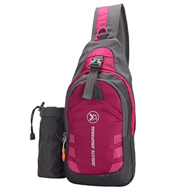 Imagem de HUIOP Homens Mulheres Sling Backpack Chest Crossbody Bolsa Ombro Bolsa Travel Sports Gym Daypack,bolsa no peito