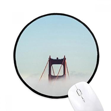 Imagem de Fog Golden Gate Bridge Bay Cloud Mouse Pad Desktop Office Tapete redondo para computador