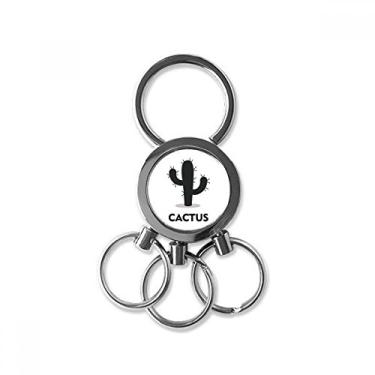 Imagem de Chaveiro de metal de aço inoxidável com contorno de suculentas verde cacto chaveiro de carro chaveiro clipe presente, Multicolorido.