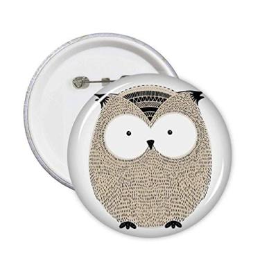 Imagem de Broche de coruja gordinha estilo simplicity com emblema de botão para decoração 5 peças