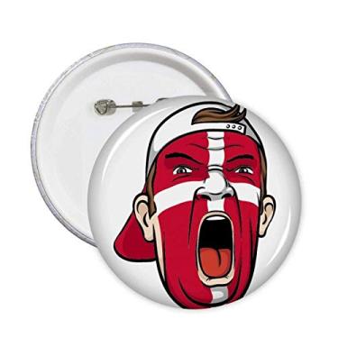 Imagem de Tampa de cabeça de maquiagem da bandeira da Dinamarca, alfinetes, emblema, acessório, decoração, 5 peças