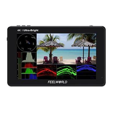 Imagem de FEELWORLD LUT7S 7 polegadas 2200nit ultra brilhante tela sensível ao toque DSLR monitor de campo com vetores de forma de onda de Lut 3D Sensor de luz automático HD 1920x1200 (4K HDMI e 3G SDI) + Braço de inclinação