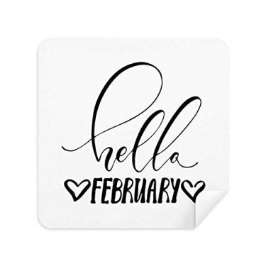 Imagem de DIYthinker Hello February Quote Pano de limpeza de escrita à mão Tecido de camurça 2 peças