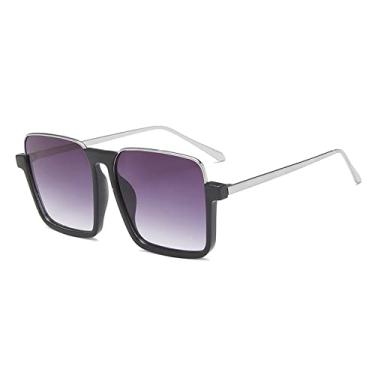 Imagem de Óculos de sol quadrados de luxo femininos masculinos moda grandes siameses óculos de sol femininos de armação grande uma peça óculos de proteção uv400,1, tamanho único