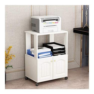 Imagem de KIZQYN Suporte de impressora Rack de escritório Rack de armazenamento de cópia Estante removível Rack de armazenamento de piso Caixa de armazenamento Impressora de mesa (Cor: 1, Tamanho: 35 * 50 * 70cm)