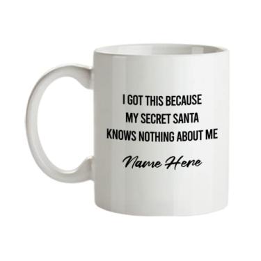 Imagem de Caneca de café personalizada Papai Noel, eu tenho isso porque meu papai noel secreto não sabe nada sobre mim caneca de papai noel personalizada