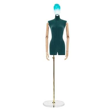 Imagem de Female Mannequin Torso Torso de manequim de busto feminino em forma de vestido, manequins de meio corpo de altura ajustável, adereços de modelo de loja de noivas para exibição realista de roupas (Col