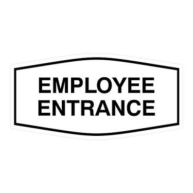 Imagem de Placa de entrada Fancy Employee, Branco, 9" x 4.5" - Large