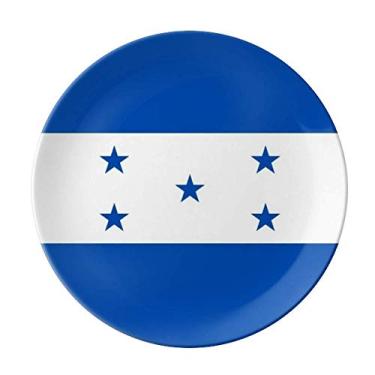 Imagem de Prato de porcelana decorativa com bandeira nacional de Honduras da América do Norte