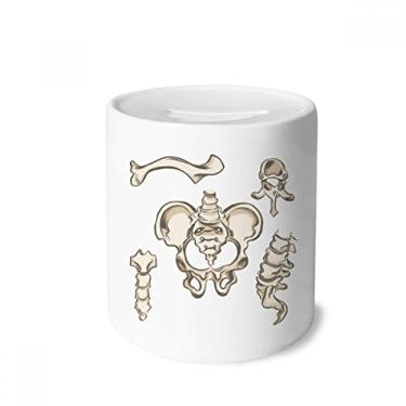 Imagem de DIYthinker Esboço simples de esqueleto humano caixa de dinheiro caixa de cerâmica porta-moedas presente de cofrinho