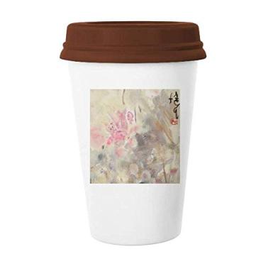 Imagem de Fevereiro Lotus XJJ Caneca de pintura a óleo Copo de cerâmica Copo de cerâmica