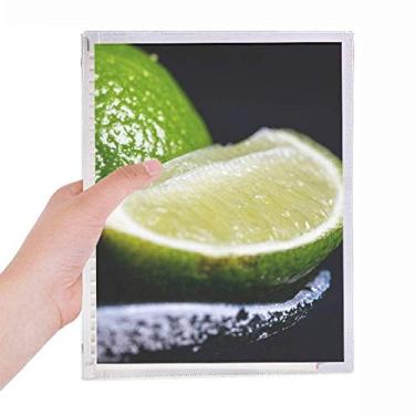 Imagem de Fresh Fruits Caderno com imagem de limão verde e folhas soltas diário recarregável artigos de papelaria