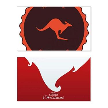 Imagem de Emblema de Canguru sabor Austrália, Contorno de Feriado, Feliz Natal, Cartão de Parabéns, Mensagem de Natal