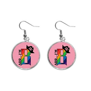 Imagem de Oito arco-íris chapéu pirata orelha pendente prata brinco joia feminina