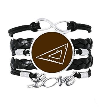 Imagem de OFFbb-USA Pulseira com régua triangular de classe de comprimento para presente de corda de tricô de couro torcido