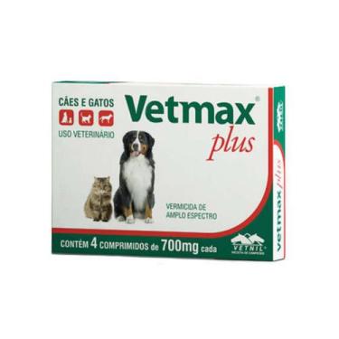 Imagem de Vetmax Plus Vermifugo Para Cães 10Kg 4 Comprimidos - Vetnil