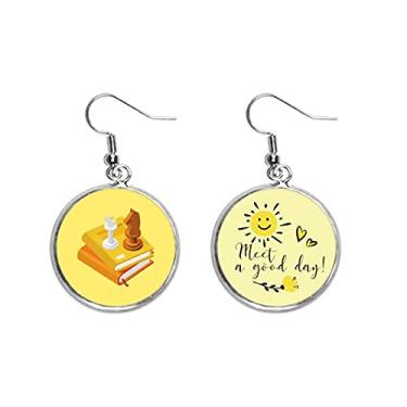 Imagem de Game Entertainment Chess Book Placement Ear Drop Sun Flower Earring Jewelry Fashion