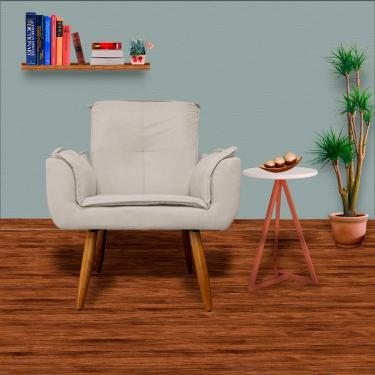 Imagem de Jogo 2 Poltronas Decorativas Para Sala Comercial Emília Plus Suede Bege - LM DECOR