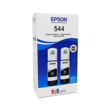 Imagem de Kit Refil de Tinta Epson 544, 2 Garrafas de Tinta Preta, 65ml - T544120-2P