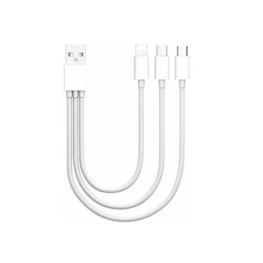 Imagem de Cabo Usb 3 Em 1 Com 3 Saídas V8, Type-c, Lightning iPhone-Unissex