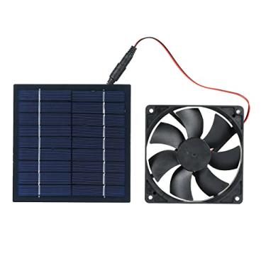 Imagem de Tempkay Ventilador alimentado por painel solar ni Ventilador 5W 6V Exaustor solar luz solar Opeed / IP65 Resistência à água/para cachorro Galinha Casa com efeito de estufa Telhado de RV