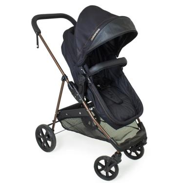 Imagem de Carrinho de Bebê e Berço Moises Napoli Preto Cobre Galzerano