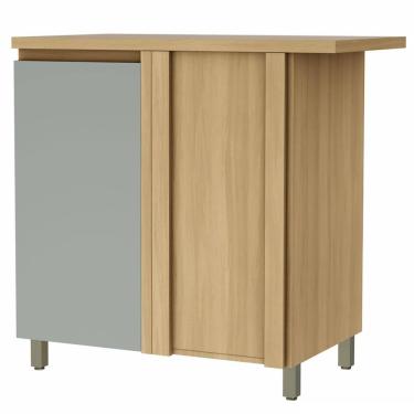 Imagem de Balcão de Canto Nesher Rainha em MDF 15mm com 1 Porta e 1 Prateleira - 92cm de largura 